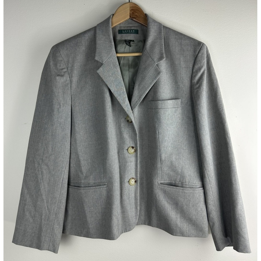 Lauren Ralph Lauren Wool Blend Blazer Skirt Suit Set Women's 16 Career Workwear - Picture 13 of 14